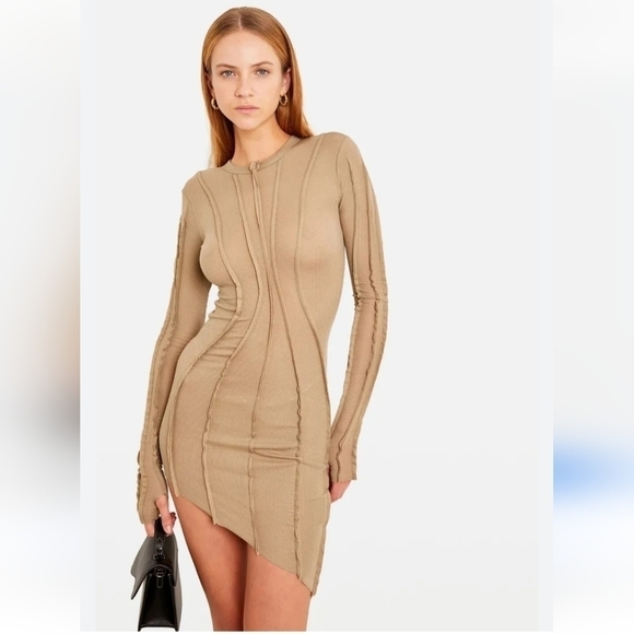 SAMI MIRO VINTAGE Inside-Out Seams Fitted Dress - Picture 1 of 10